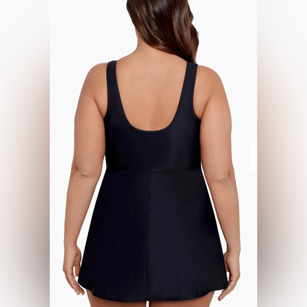 Miraclesuit Plus Size Marais Swim Dress In Black Size 14 New - Picture 2 of 8
